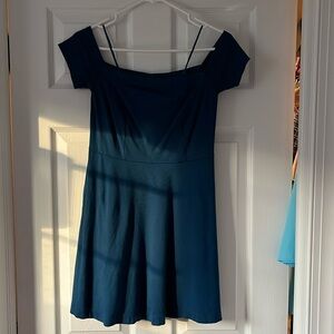 Green people off the shoulder dress